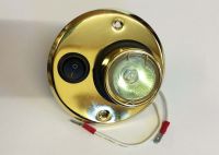 12v Switched halogen circle light - brass 